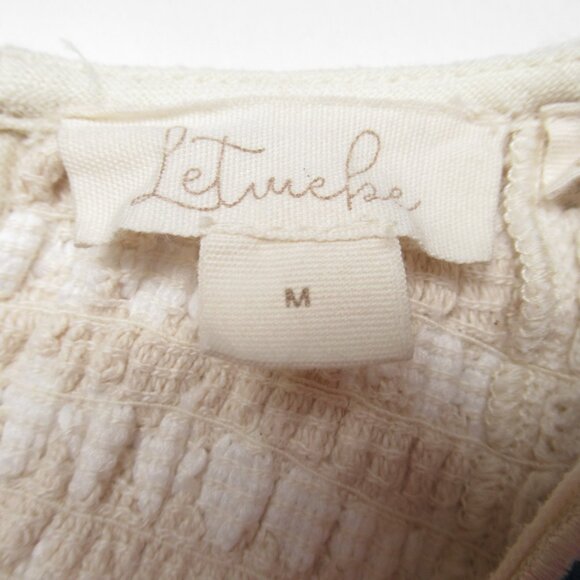 NWOT Anthropologie Let Me Be Sleeveless Embroidered Babydoll Blouse Blue Motif M - Picture 10 of 10